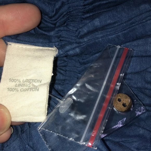 NEW! Anthropologie Forever That Girl Blue Boho Long Sleeve Blouse Size Medium - Picture 8 of 9